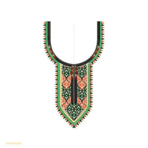 فایل نقش ترکمنی یقه بلند - کد ۱۰۶۷